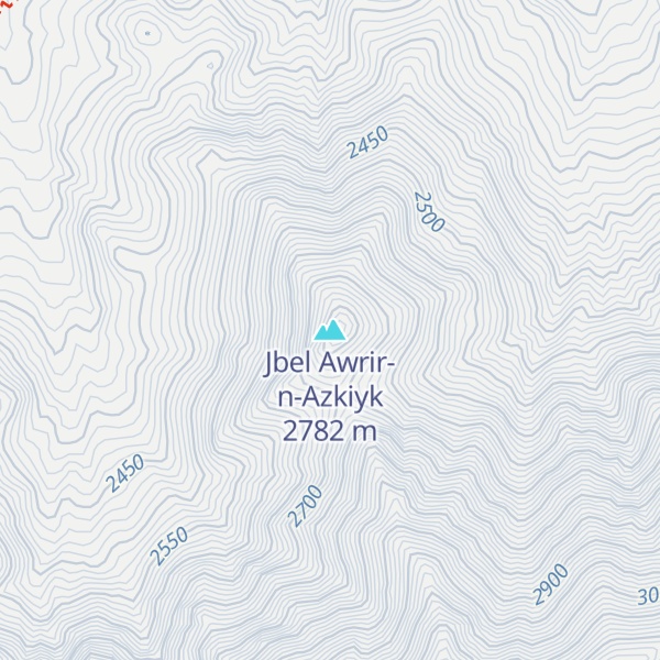 Map of Jbel Awrir-n-Azkiyk