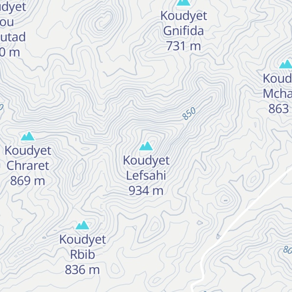 Map of Koudyet Lefsahi