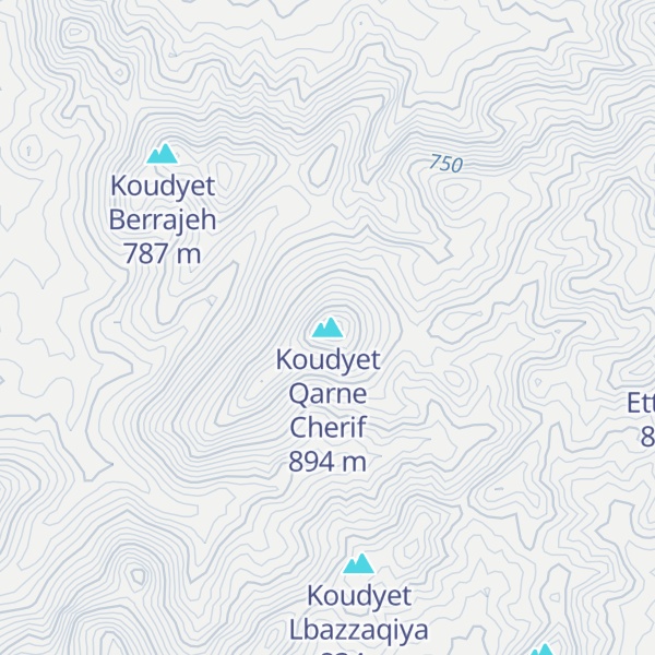 Map of Koudyet Qarne Cherif