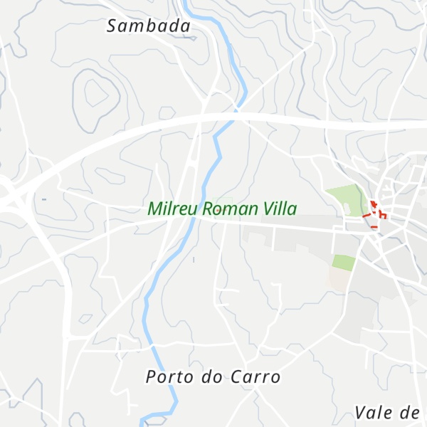 Map of Centro de Acolhimento e Interpretação das Ruínas de Milreu