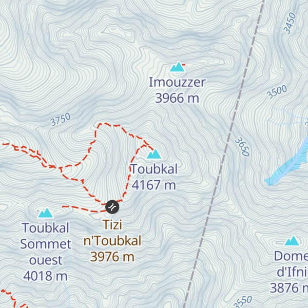 Map of Toubkal