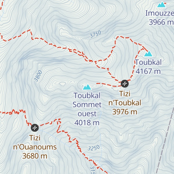 Map of Toubkal Sommet ouest