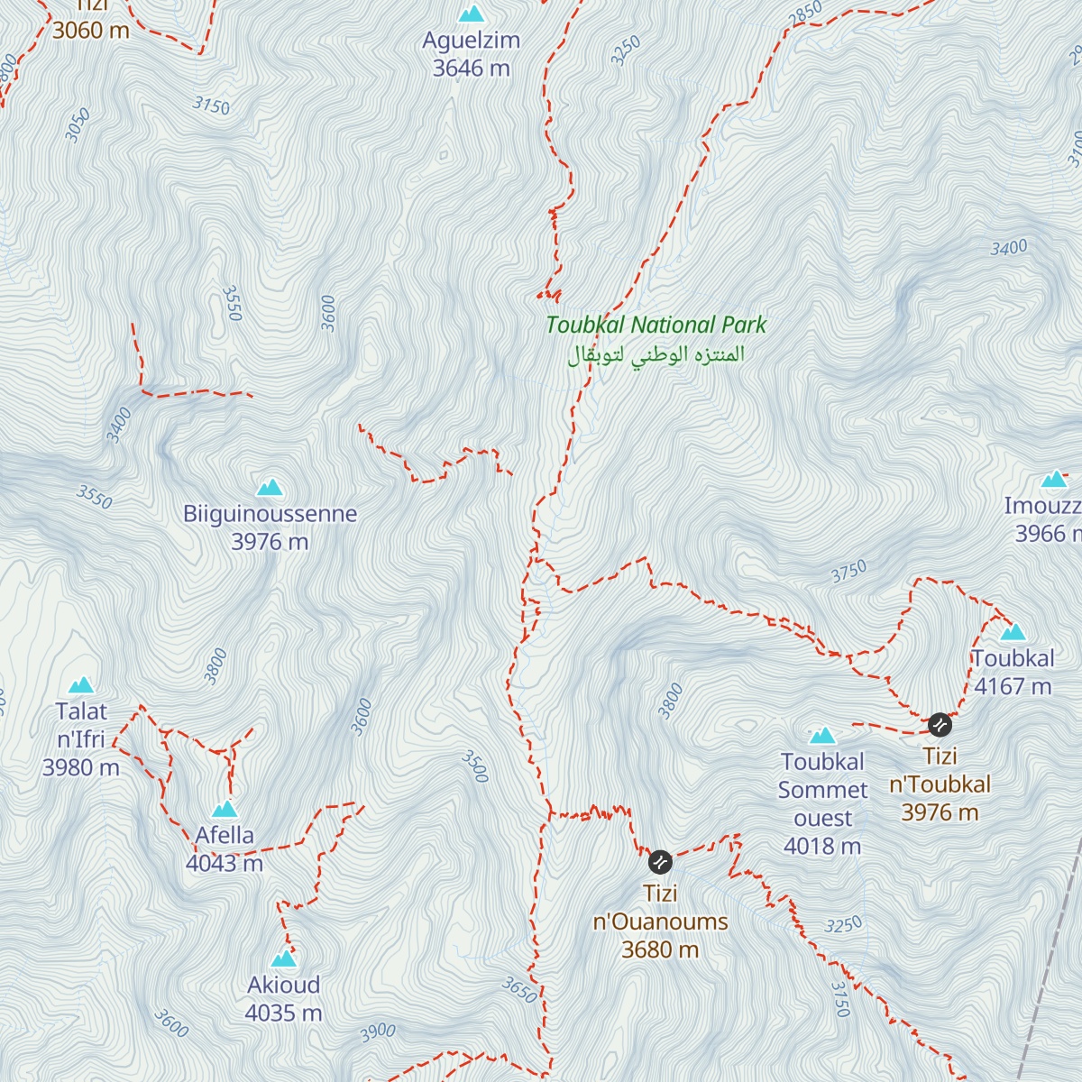 Refuge CAF du Toubkal map