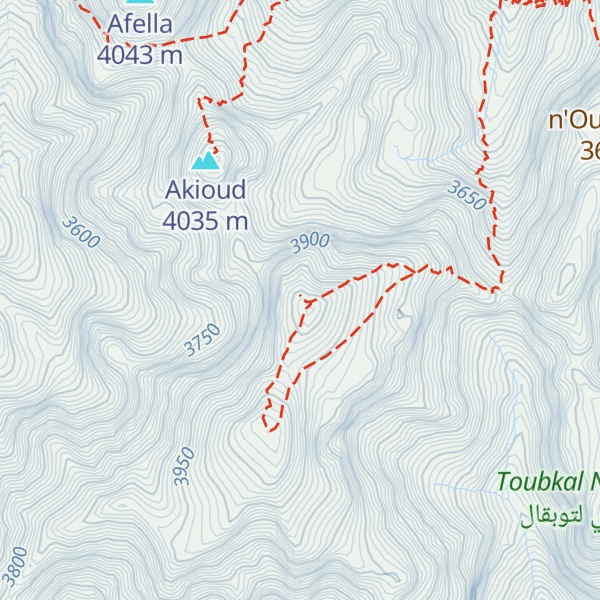 Map of Ras Ouanoukrim