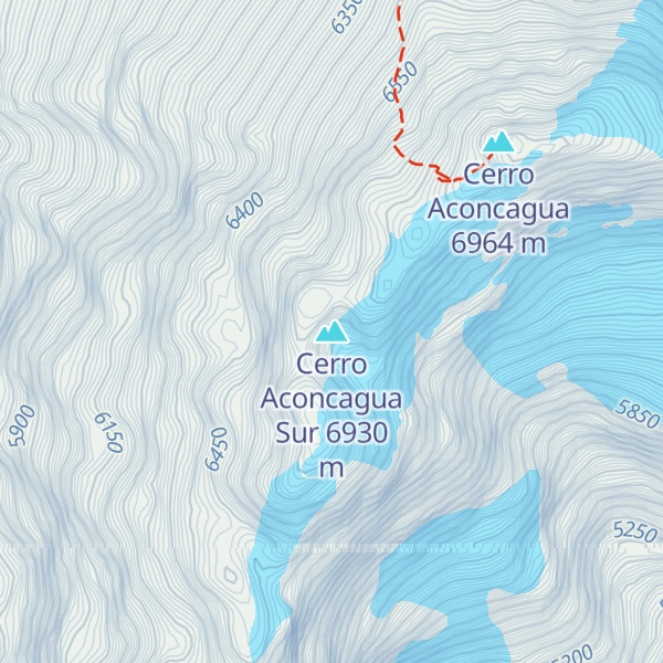 Map of Cerro Aconcagua Sur