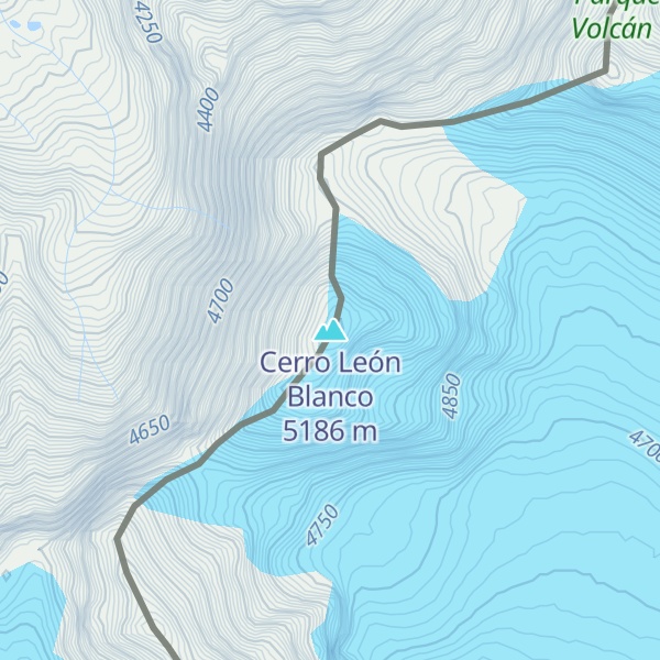 Map of Cerro León Blanco