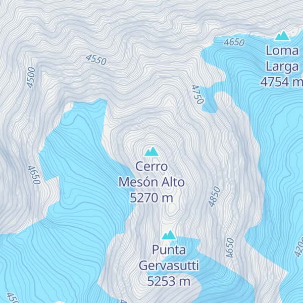 Map of Cerro Mesón Alto