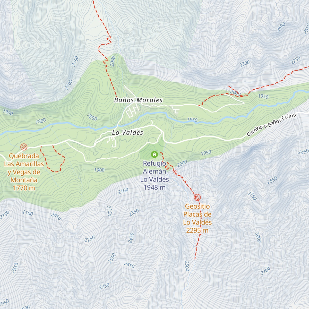 Refugio Alemán Lo Valdés map