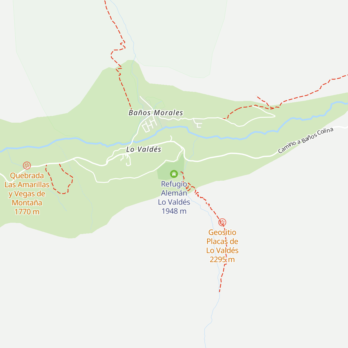 Refugio Alemán Lo Valdés map