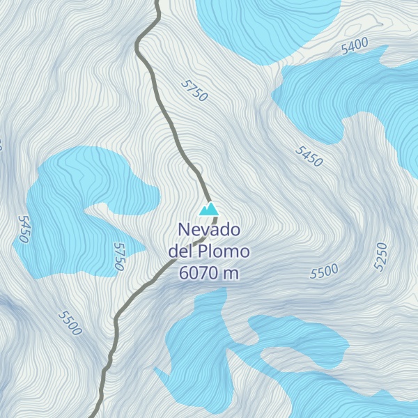Map of Nevado del Plomo