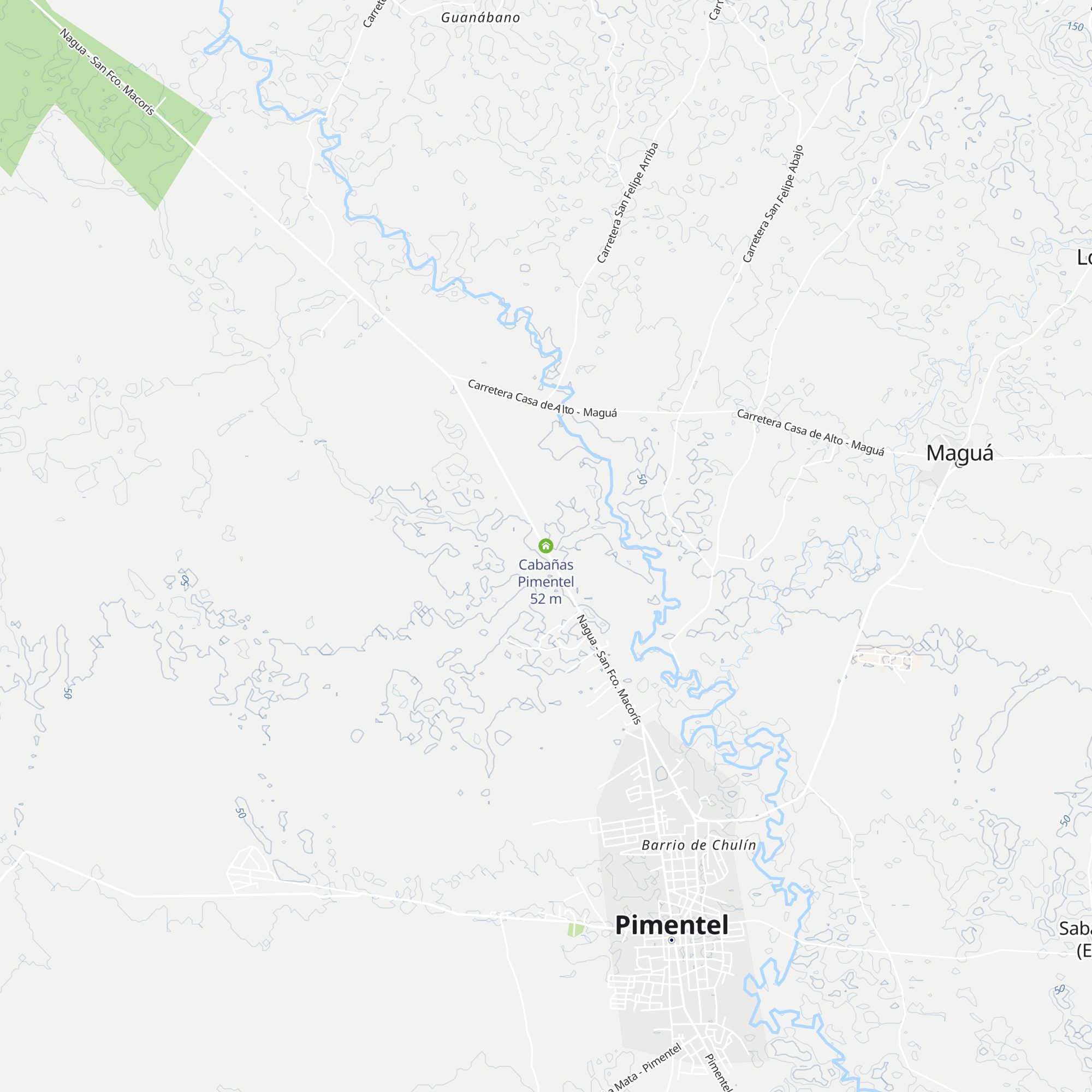 Cabañas Pimentel map