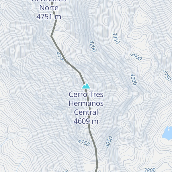Map of Cerro Tres Hermanos Central