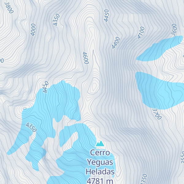 Map of Cerro Yeguas Heladas Norte