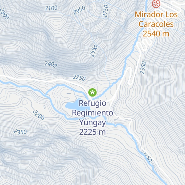 Map of Refugio Regimiento Yungay