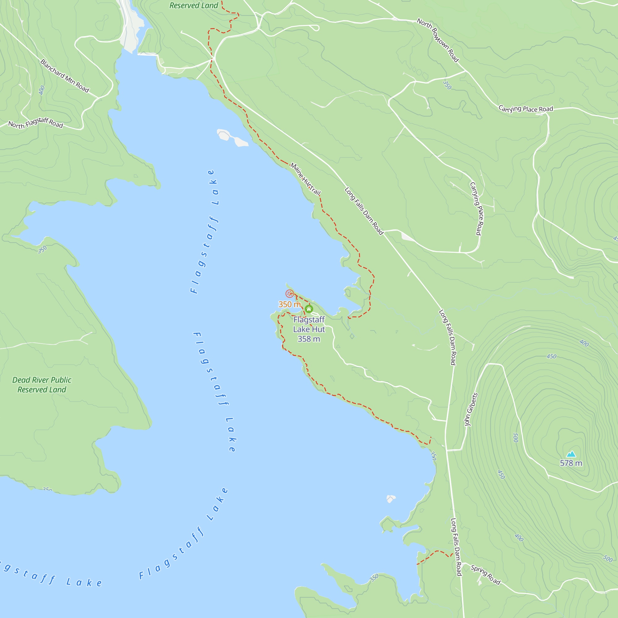 Flagstaff Lake Hut map