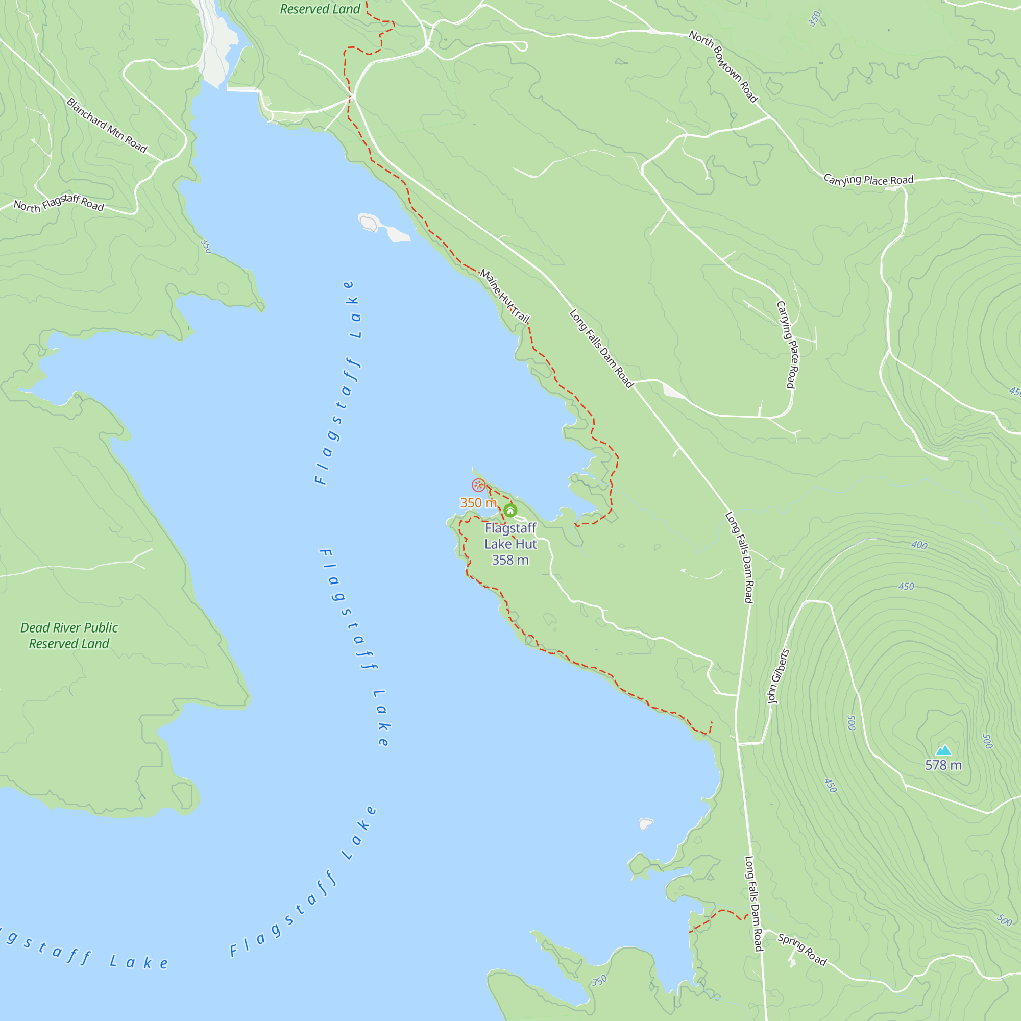 Flagstaff Lake Hut map
