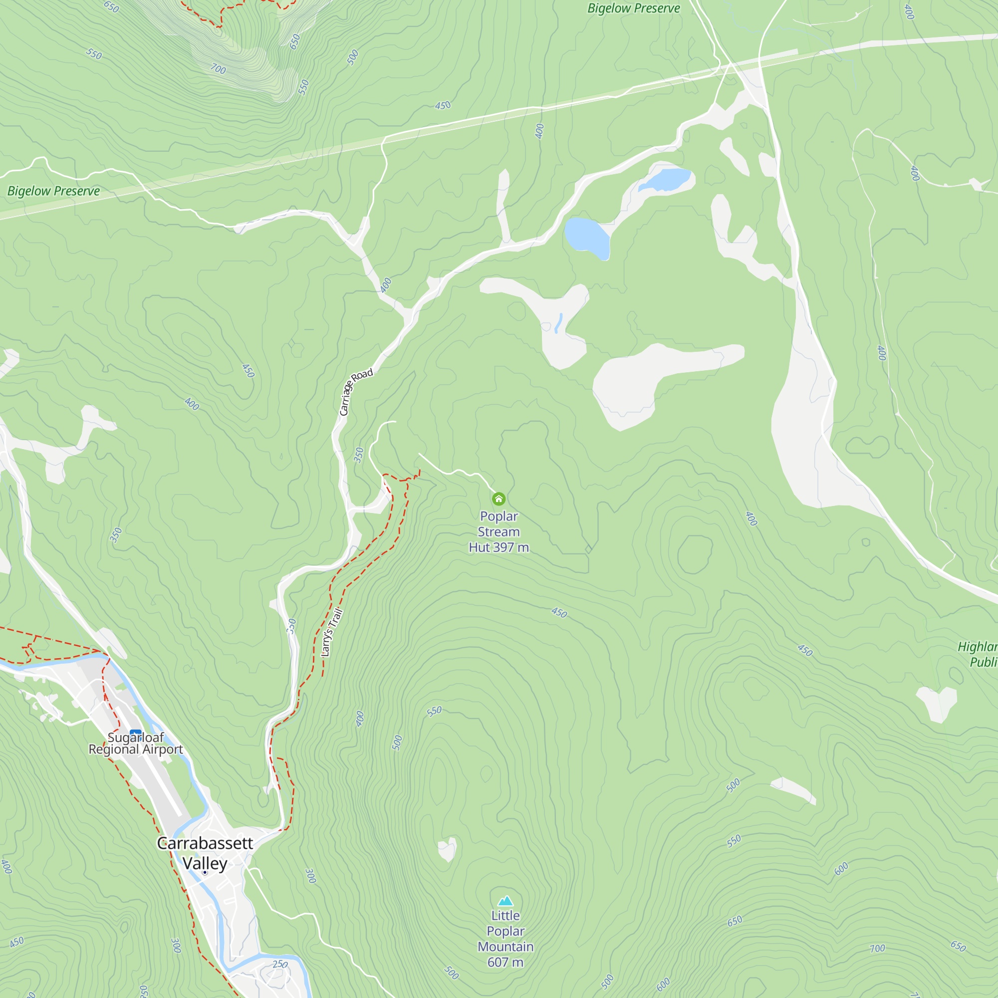 Poplar Stream Hut map