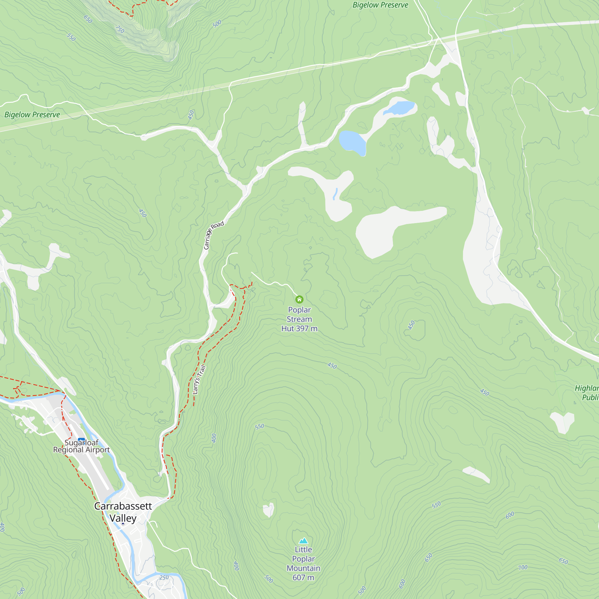 Poplar Stream Hut map