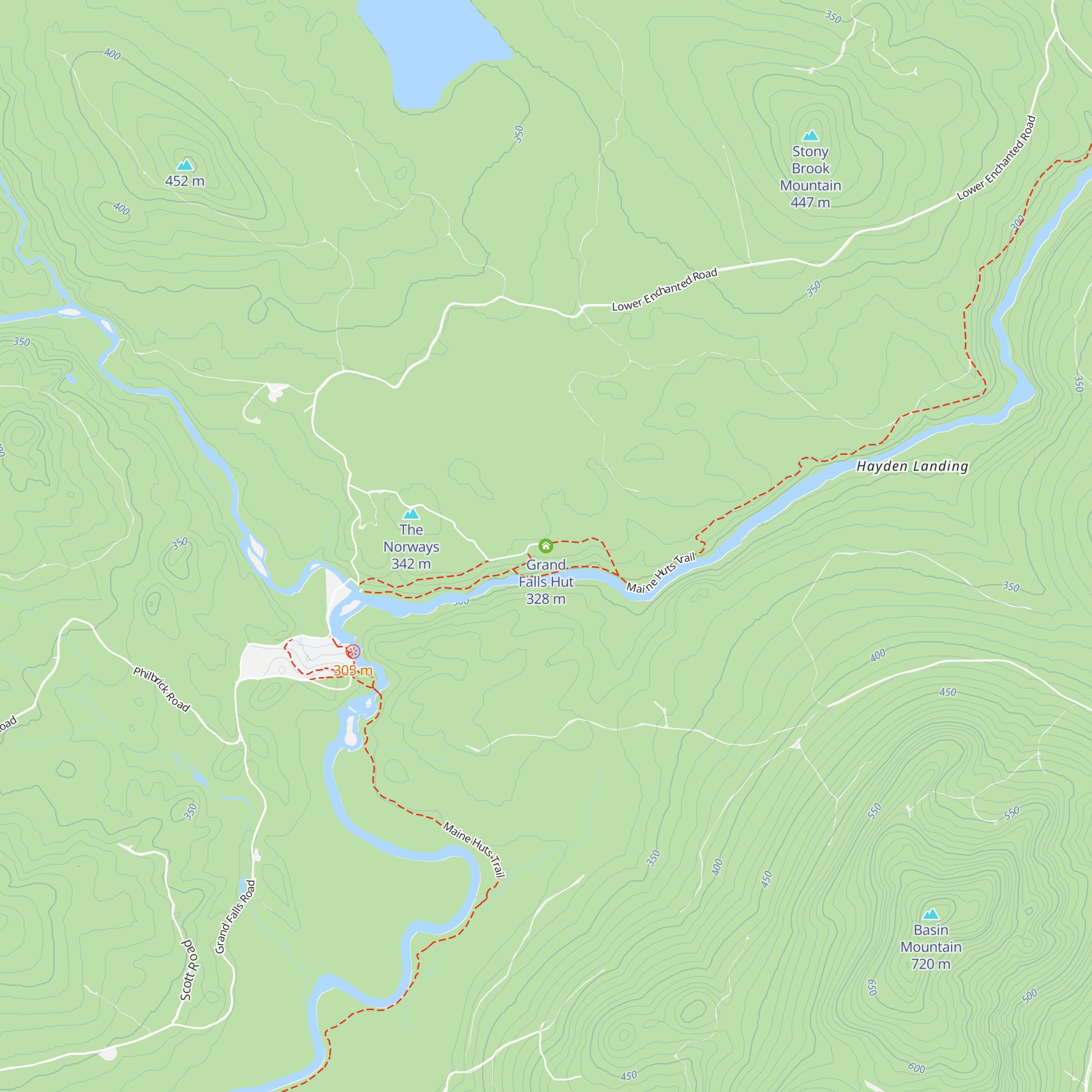 Grand Falls Hut map