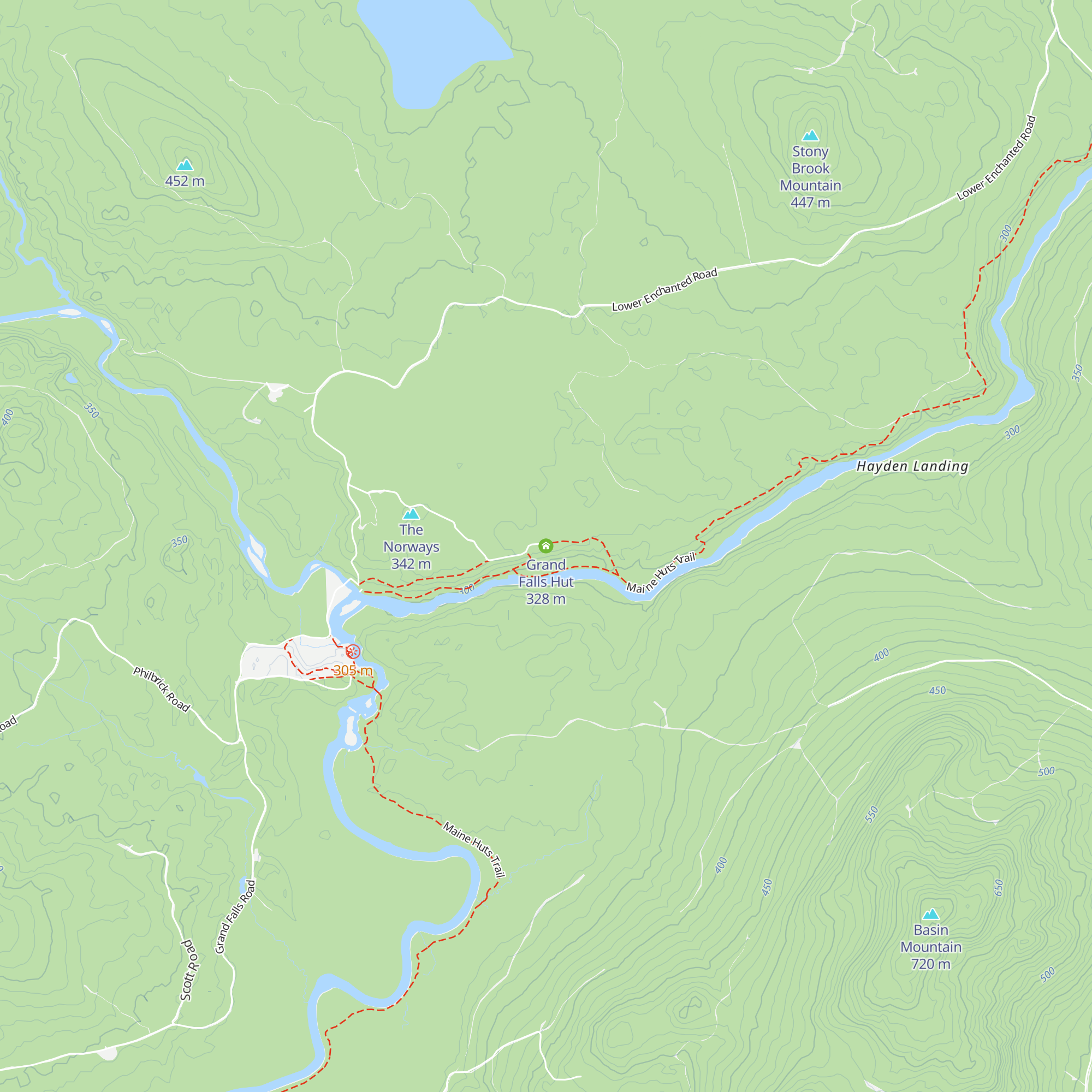 Grand Falls Hut map