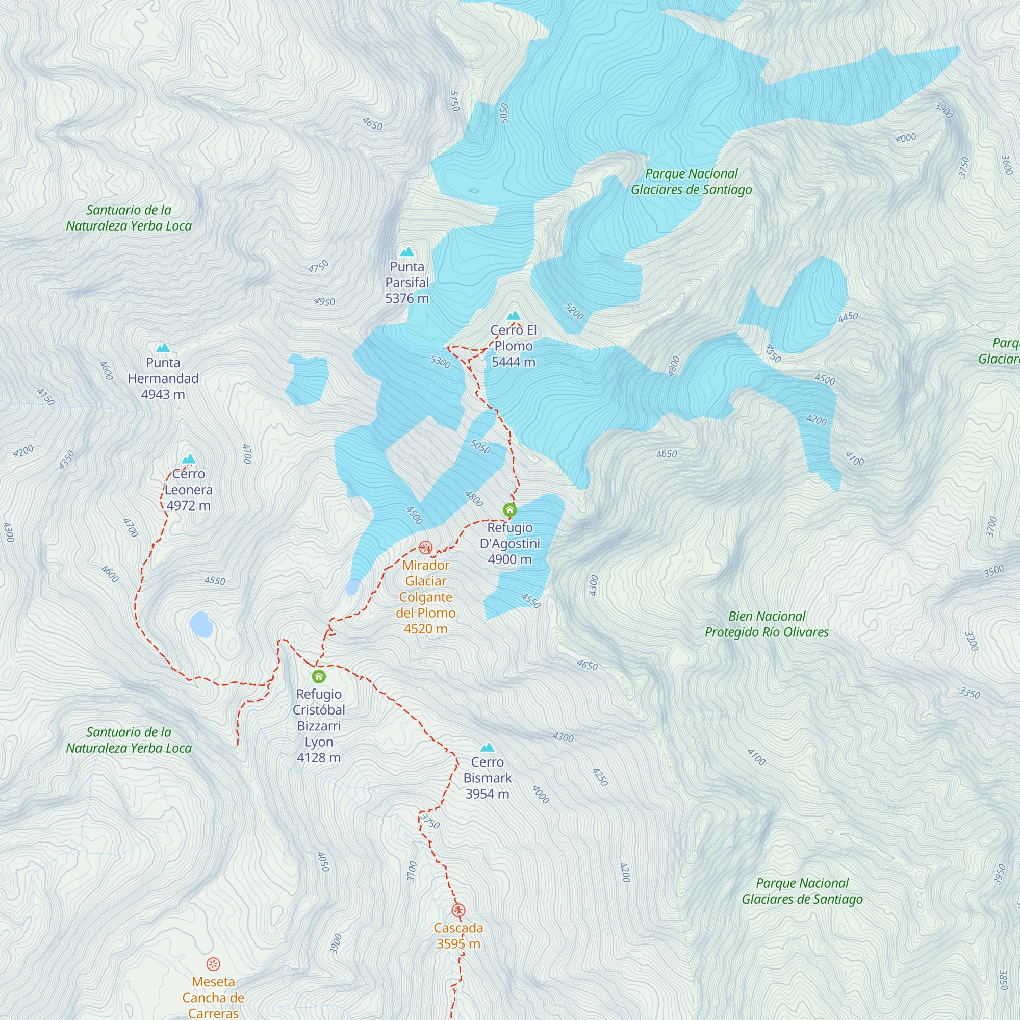 Refugio D'Agostini map
