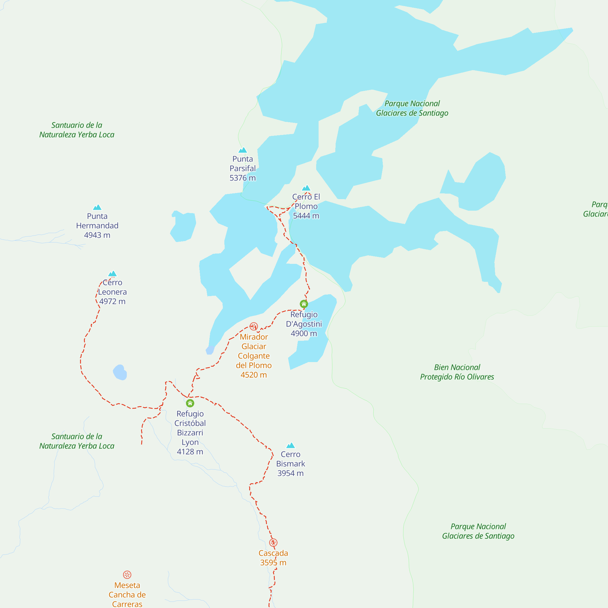 Refugio D'Agostini map
