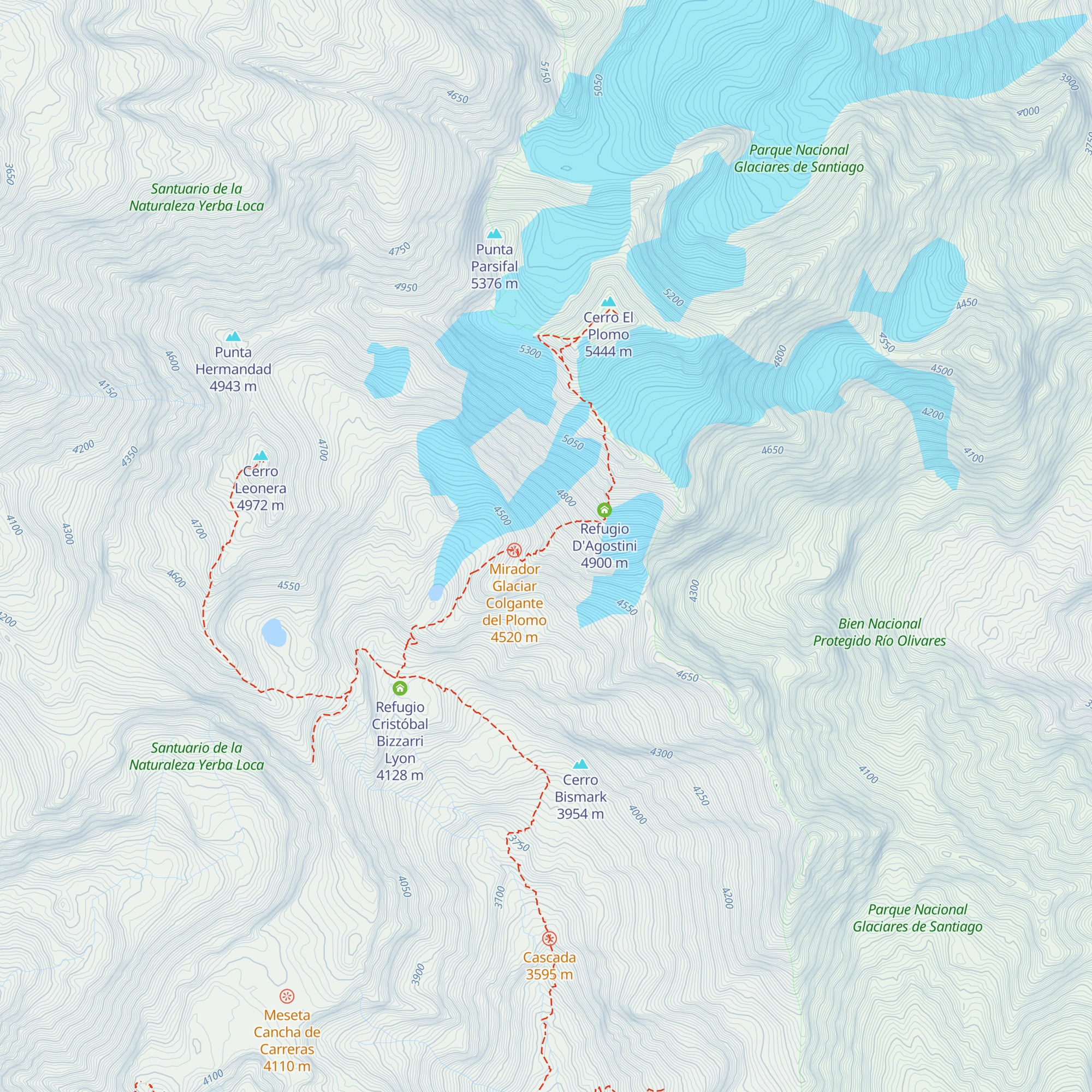 Refugio Agostini map