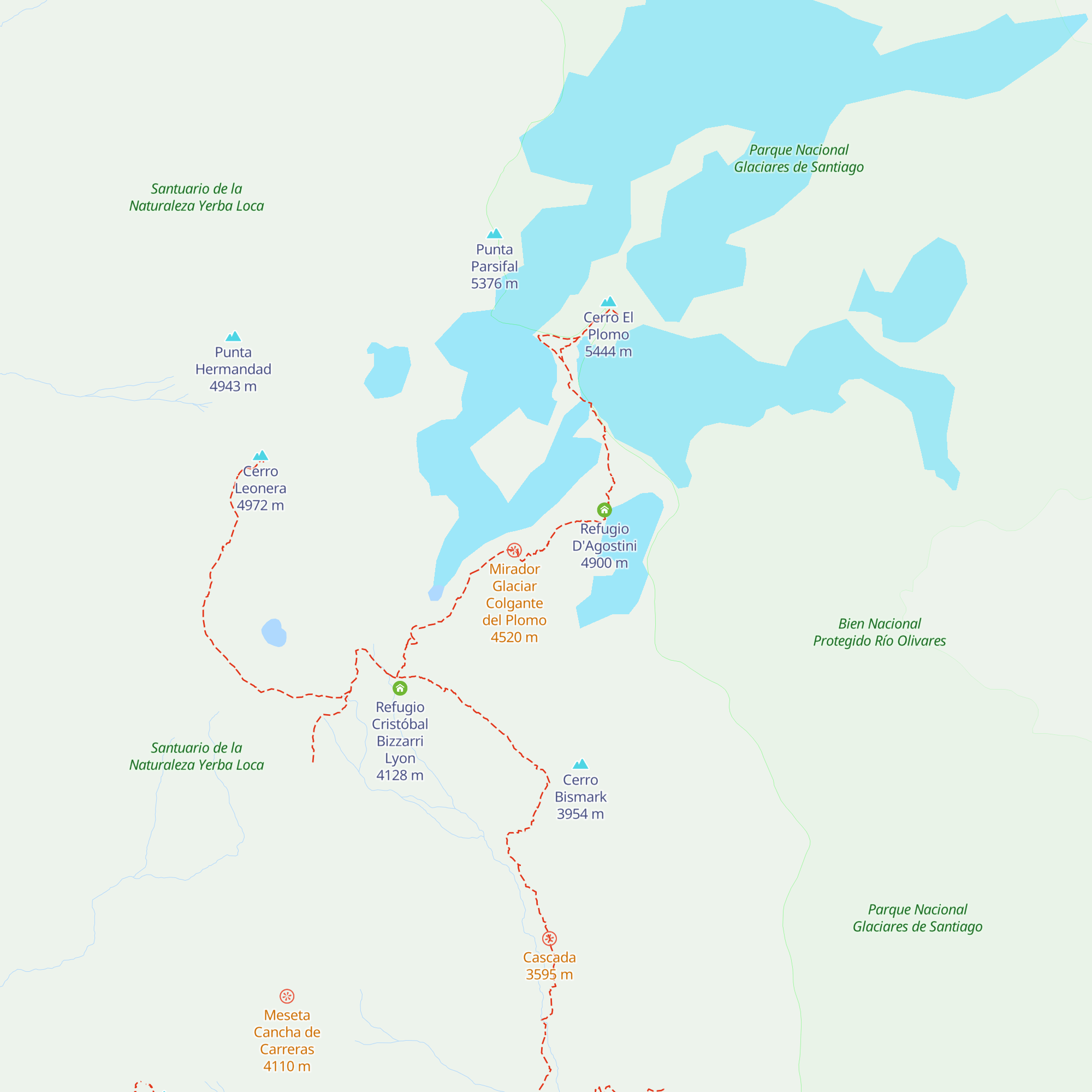 Refugio Agostini map
