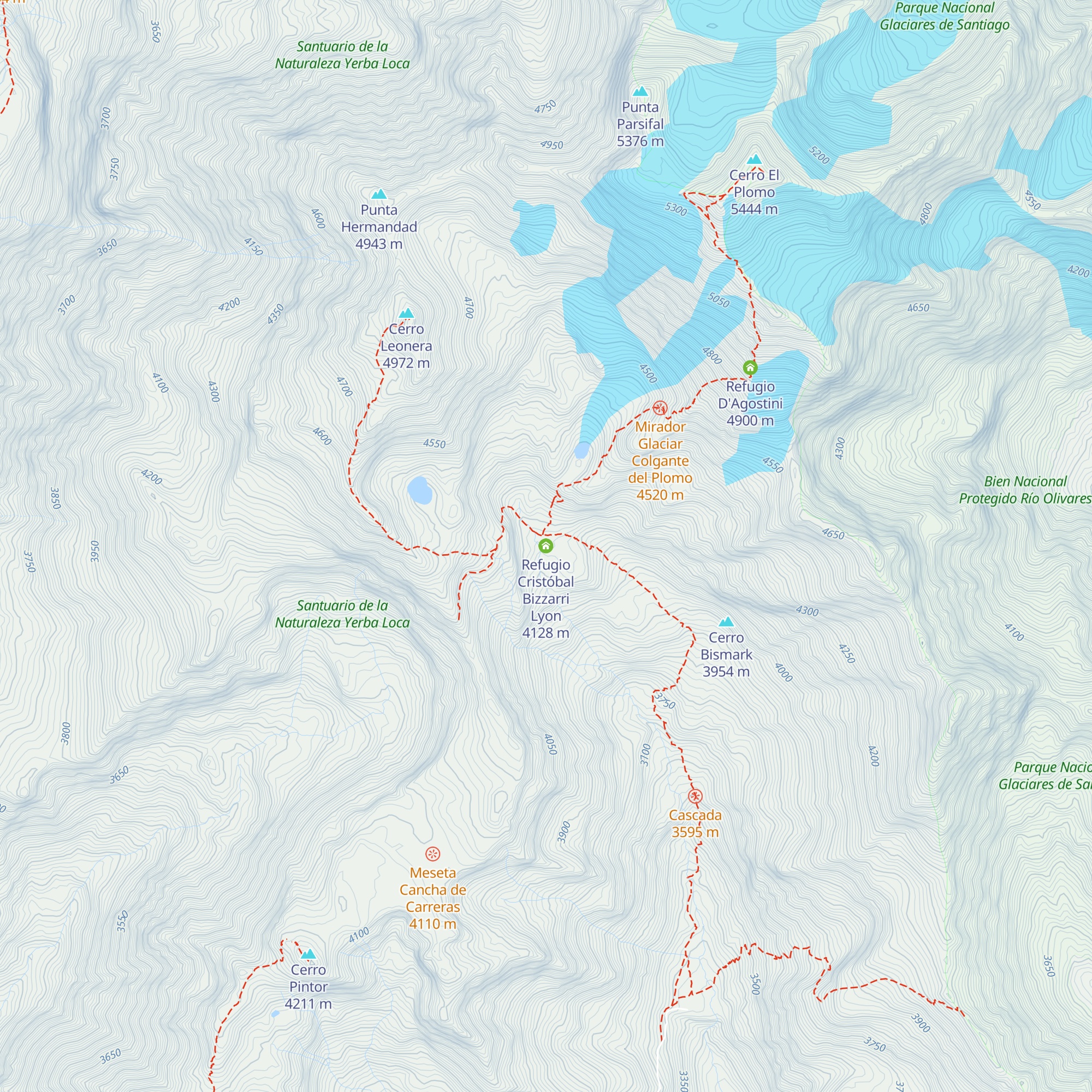 Refugio Cristóbal Bizzarri Lyon map