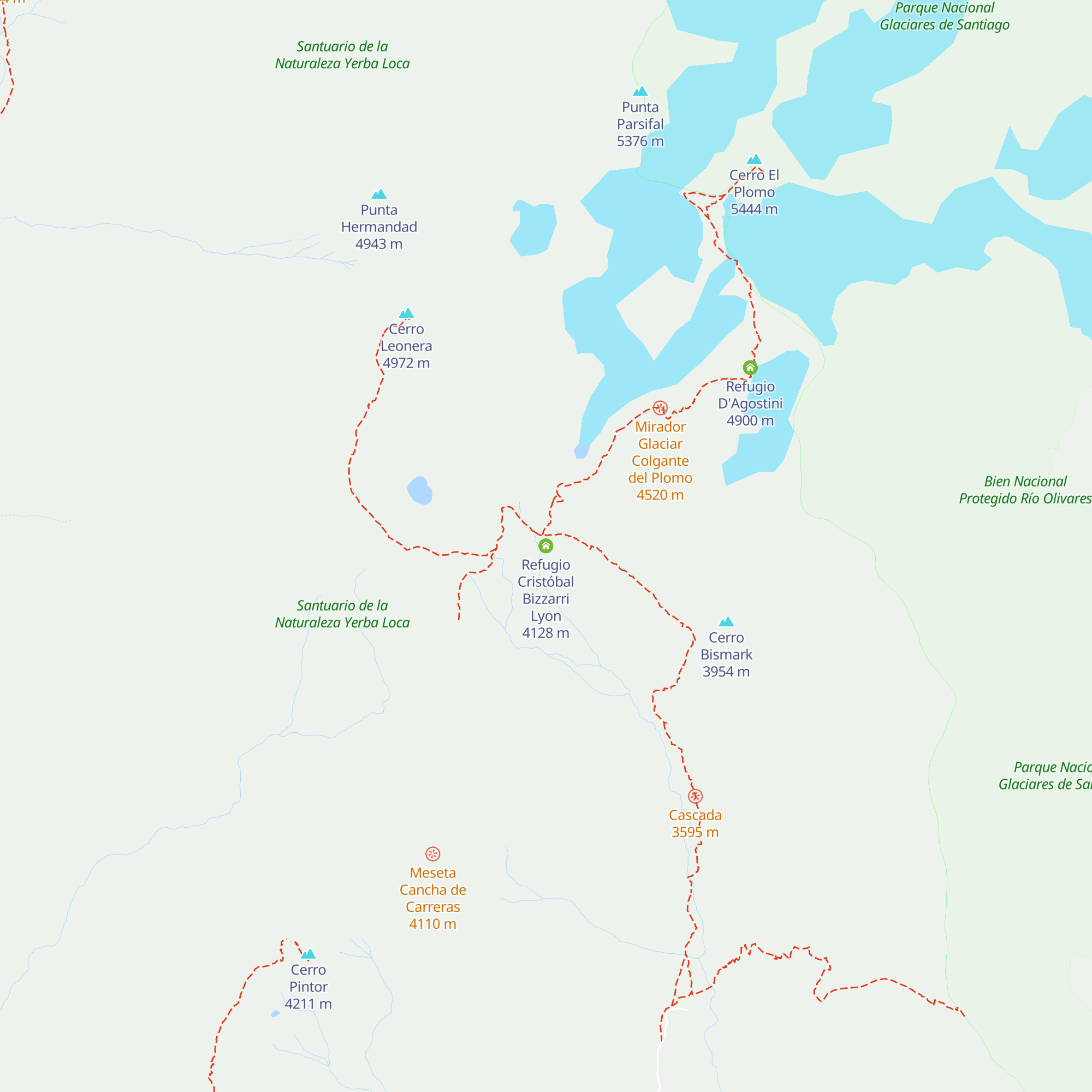 Refugio Cristóbal Bizzarri Lyon map