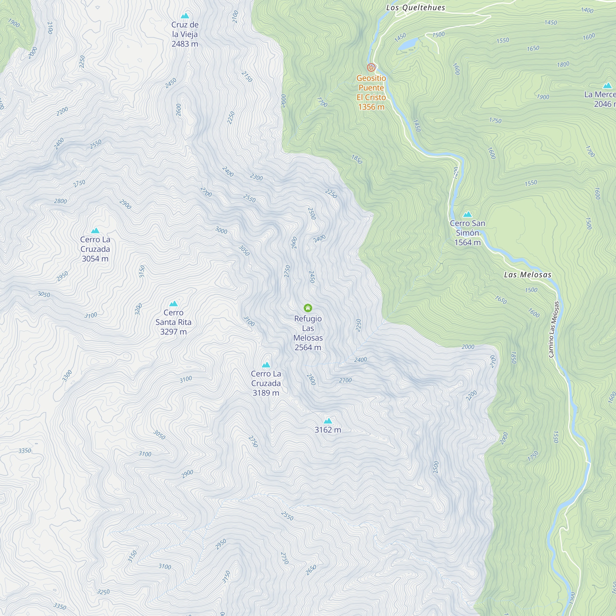 Refugio Las Melosas map
