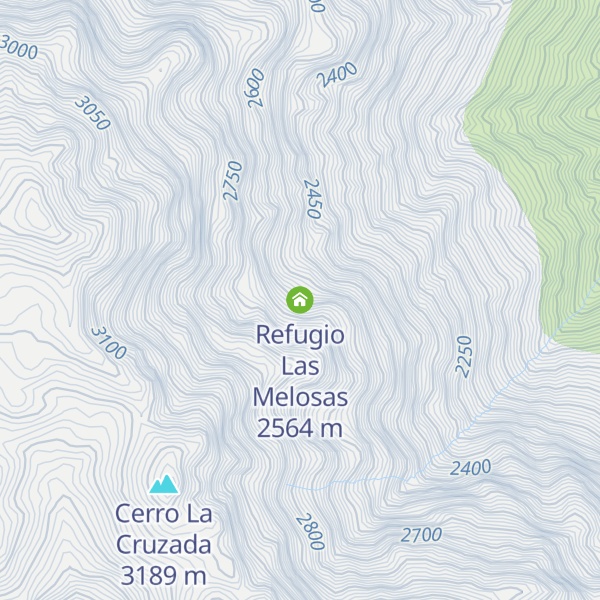 Map of Refugio Las Melosas