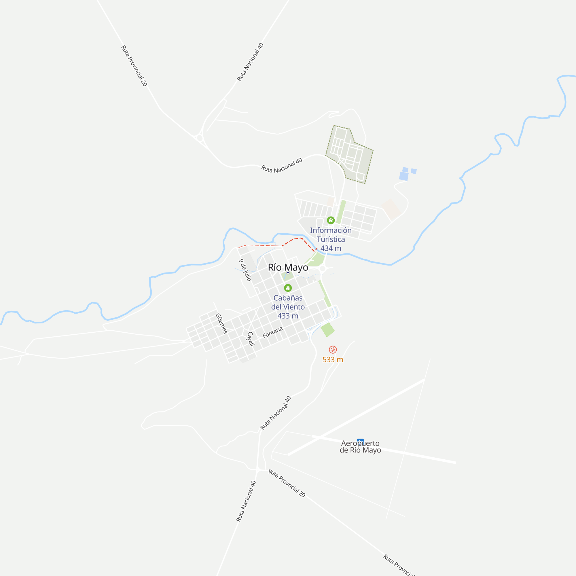 Cabañas del Viento map