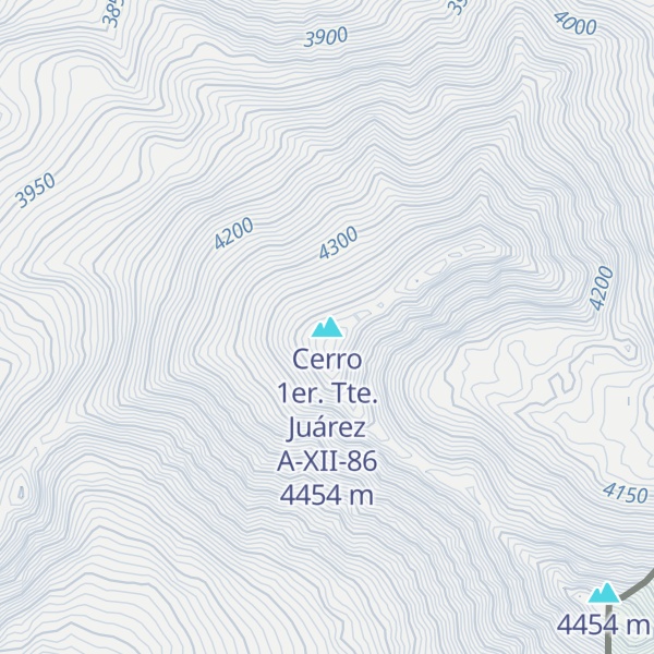 Map of Cerro 1er. Tte. Juárez A-XII-86