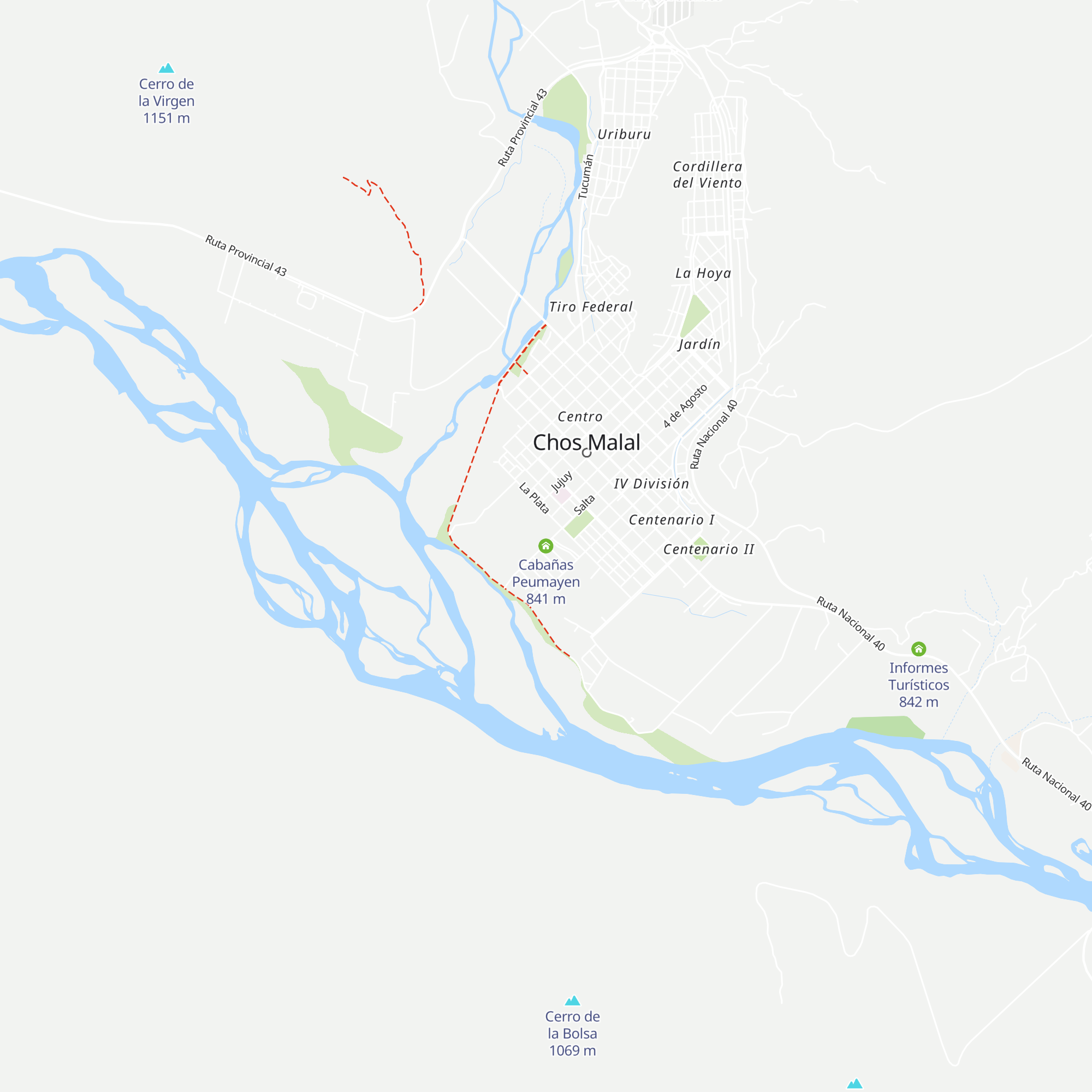 Cabañas Peumayen map
