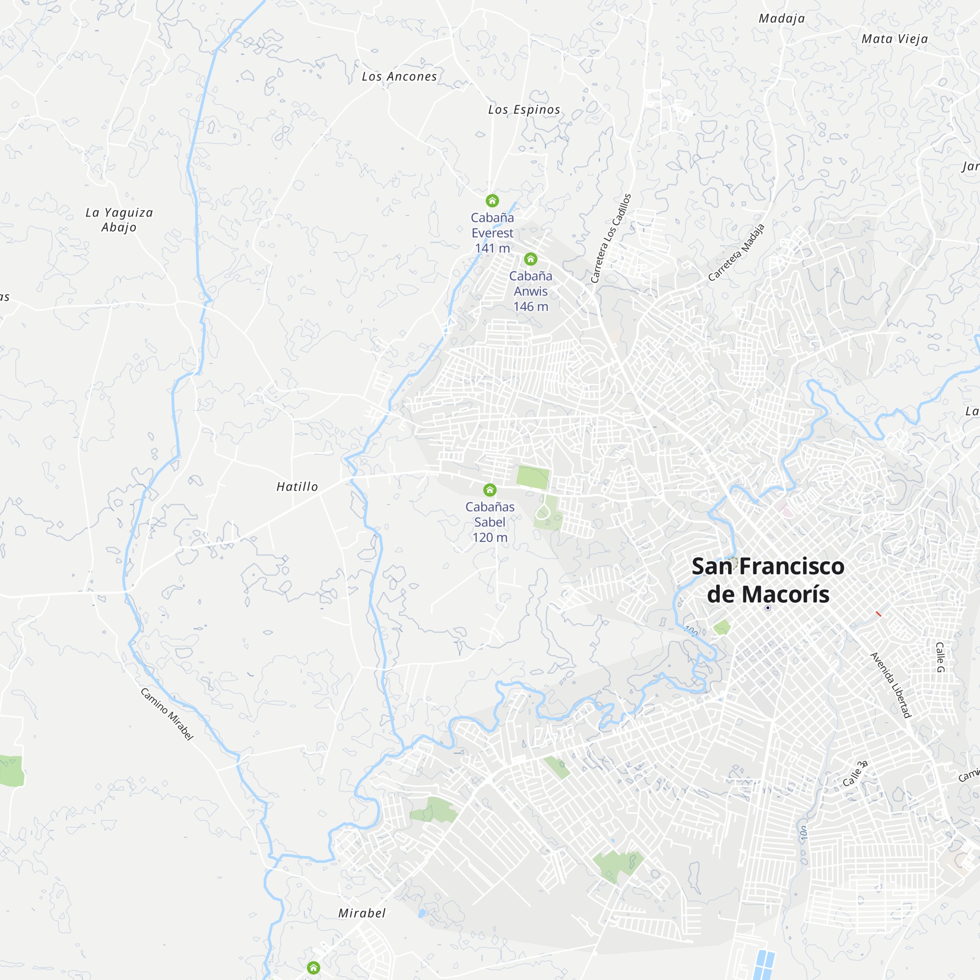 Cabañas Sabel map