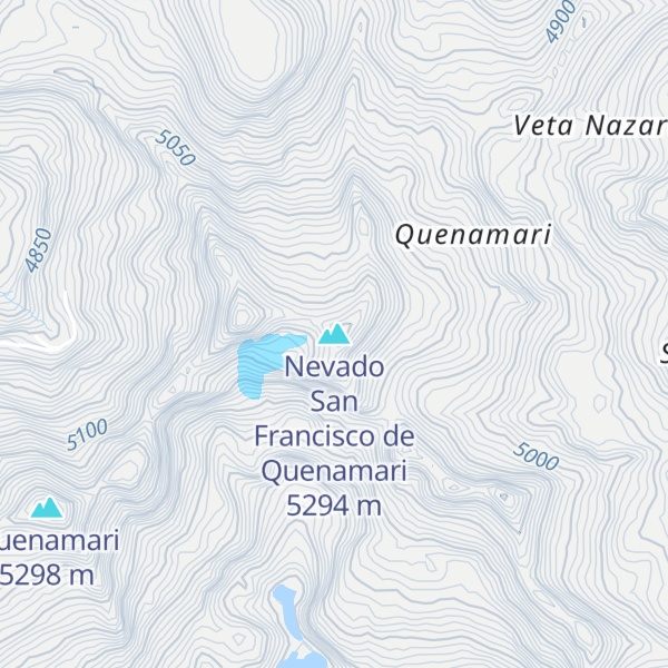 Map of Nevado San Francisco de Quenamari