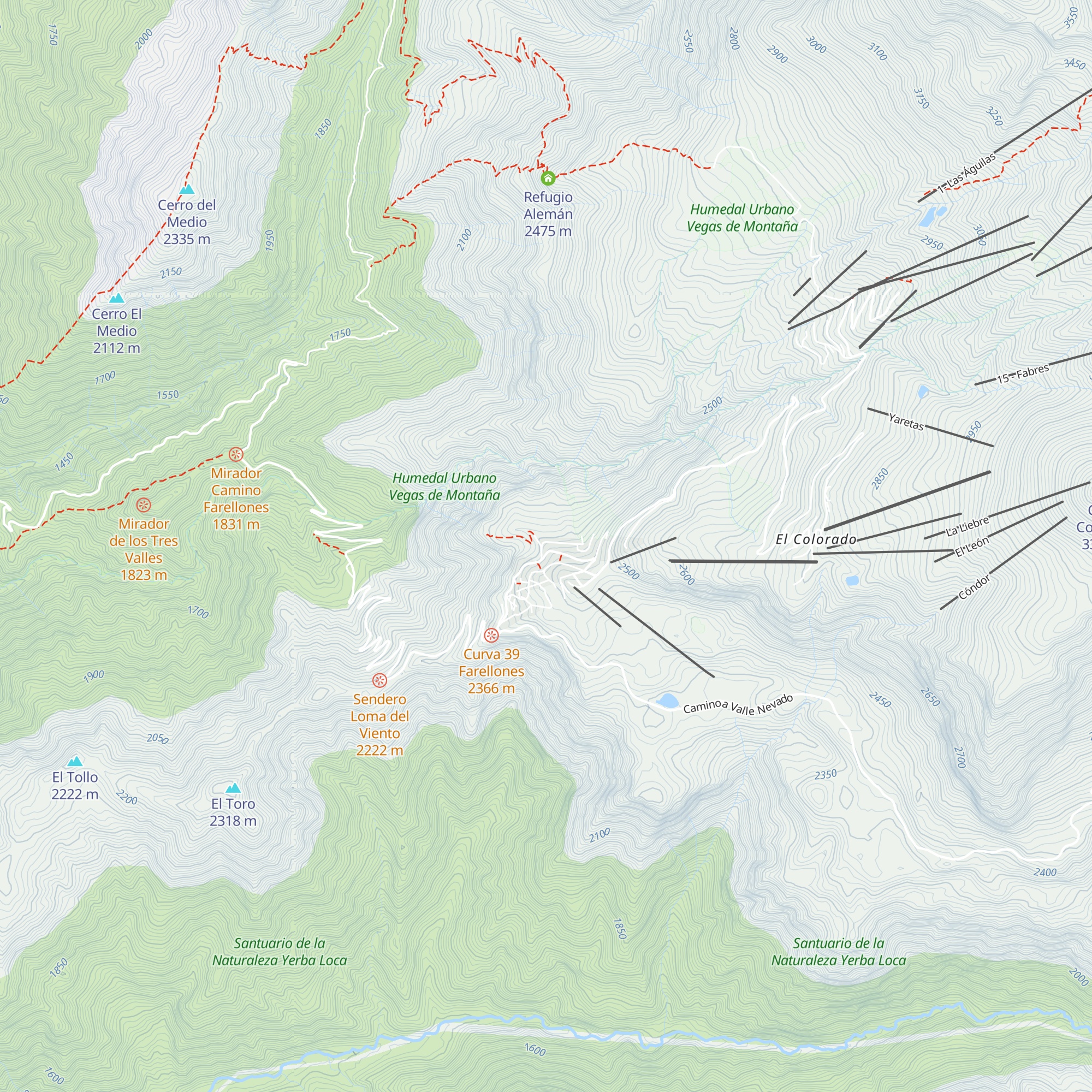 Refugio Piedra Madera Cobre map