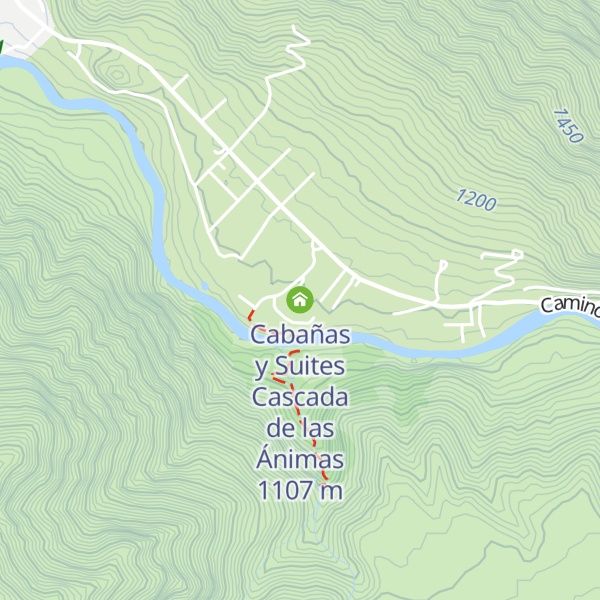 Map of Cabañas y Suites Cascada de las Ánimas