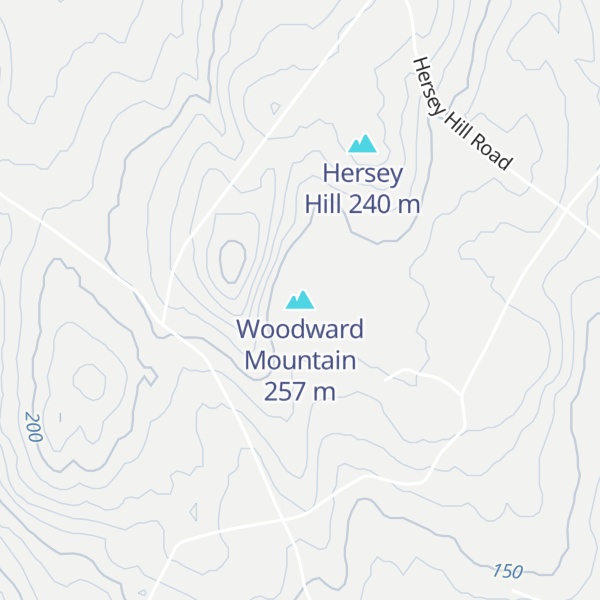Map of Woodward Mountain