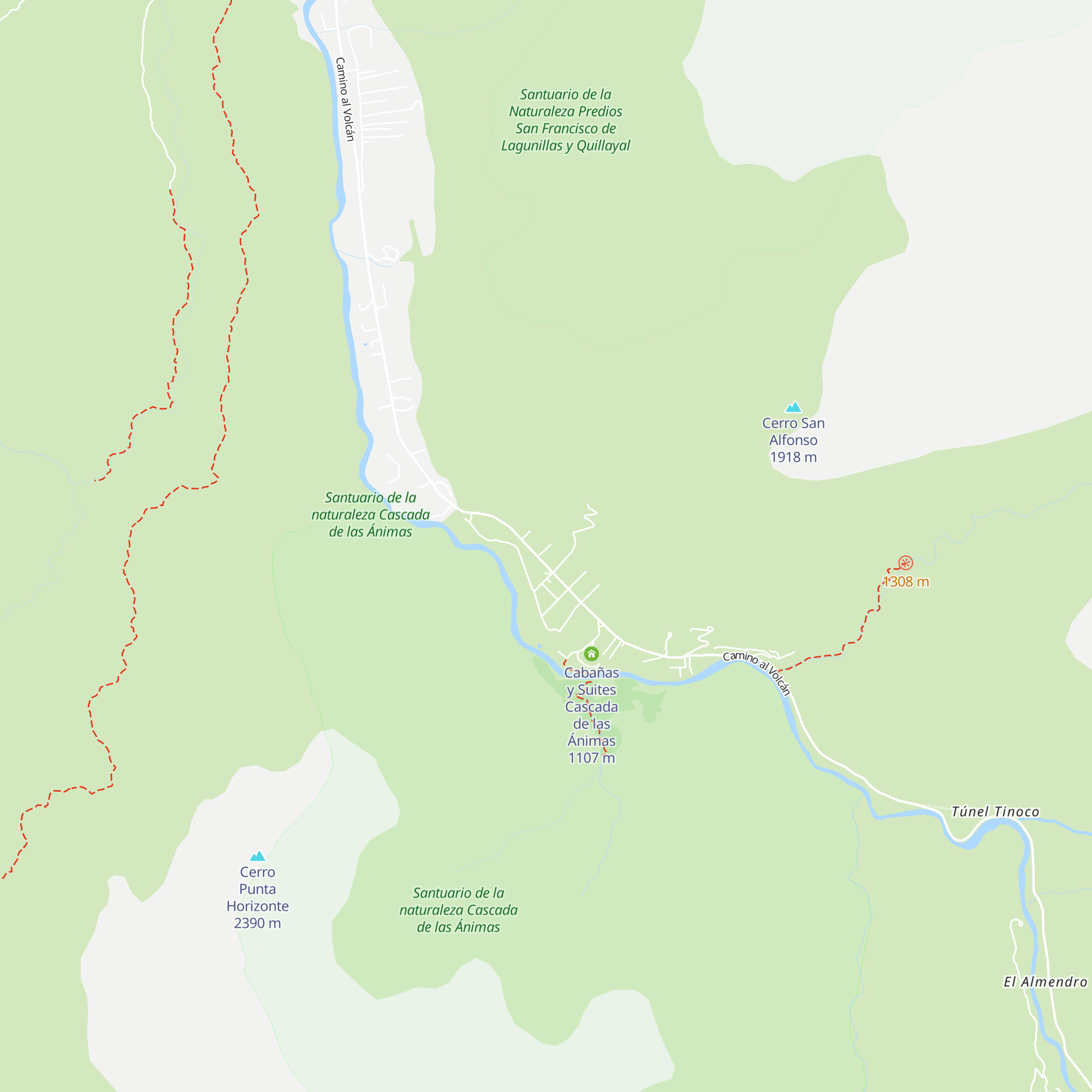 Cabañas La Bella Durmiente map