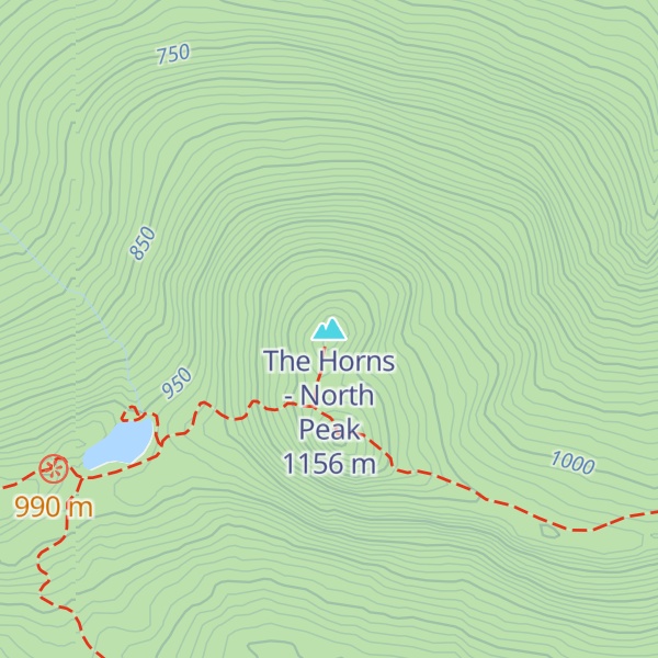 Map of The Horns - North Peak