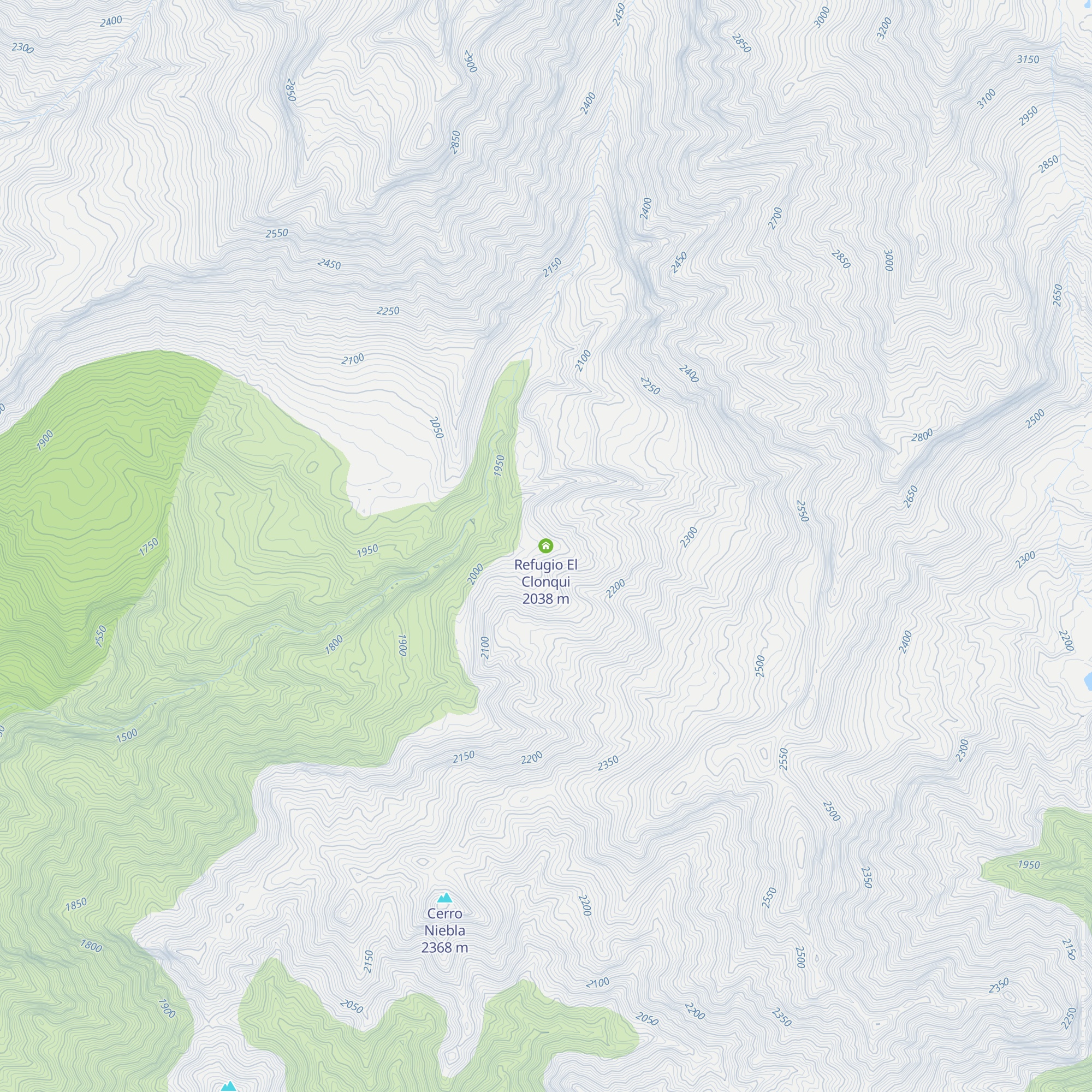 Refugio El Clonqui map