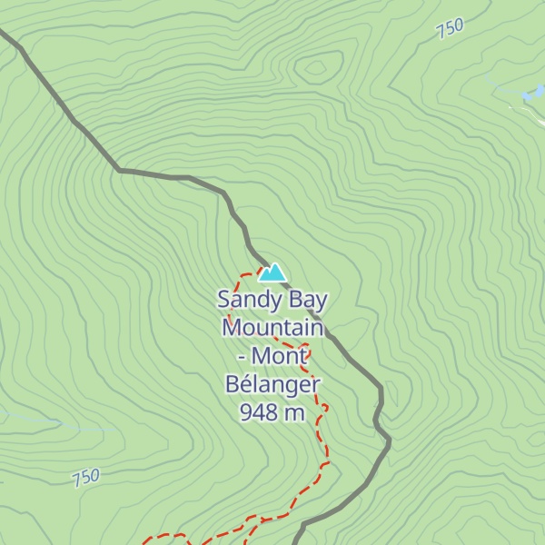 Map of Sandy Bay Mountain - Mont Bélanger