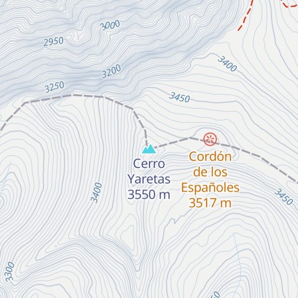 Map of Cerro Yaretas