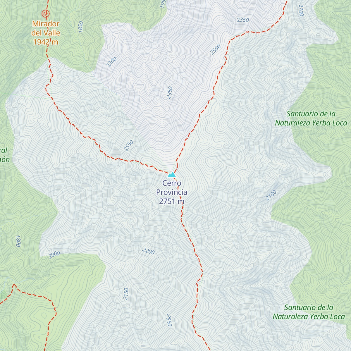 Refugio de Montaña Cerro Provincia map