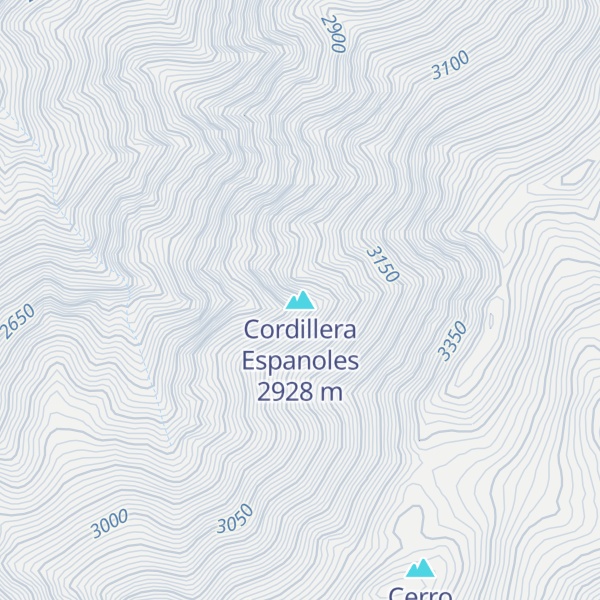 Map of Cordillera Espanoles