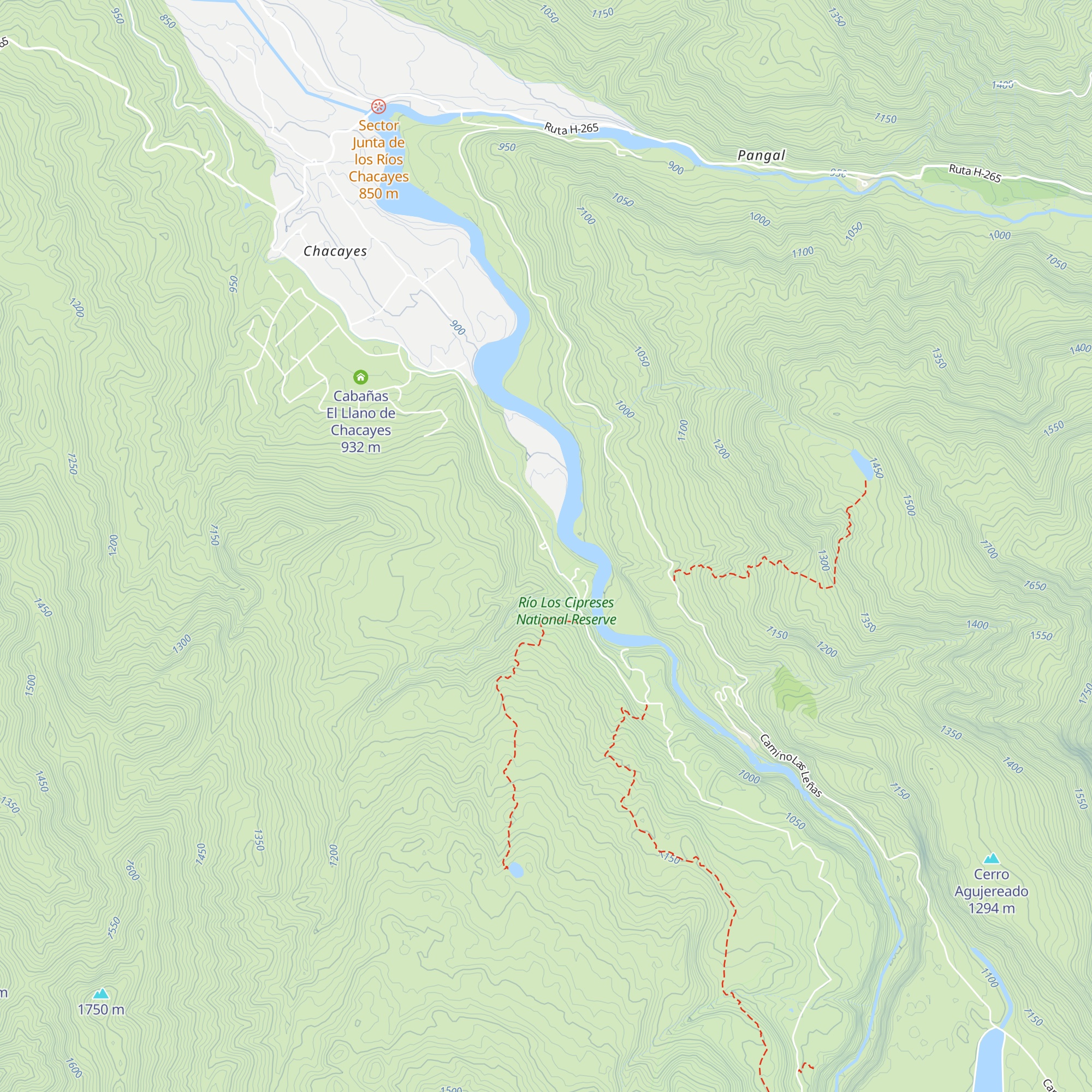 Refugio de Cordillera Río Cipreses map