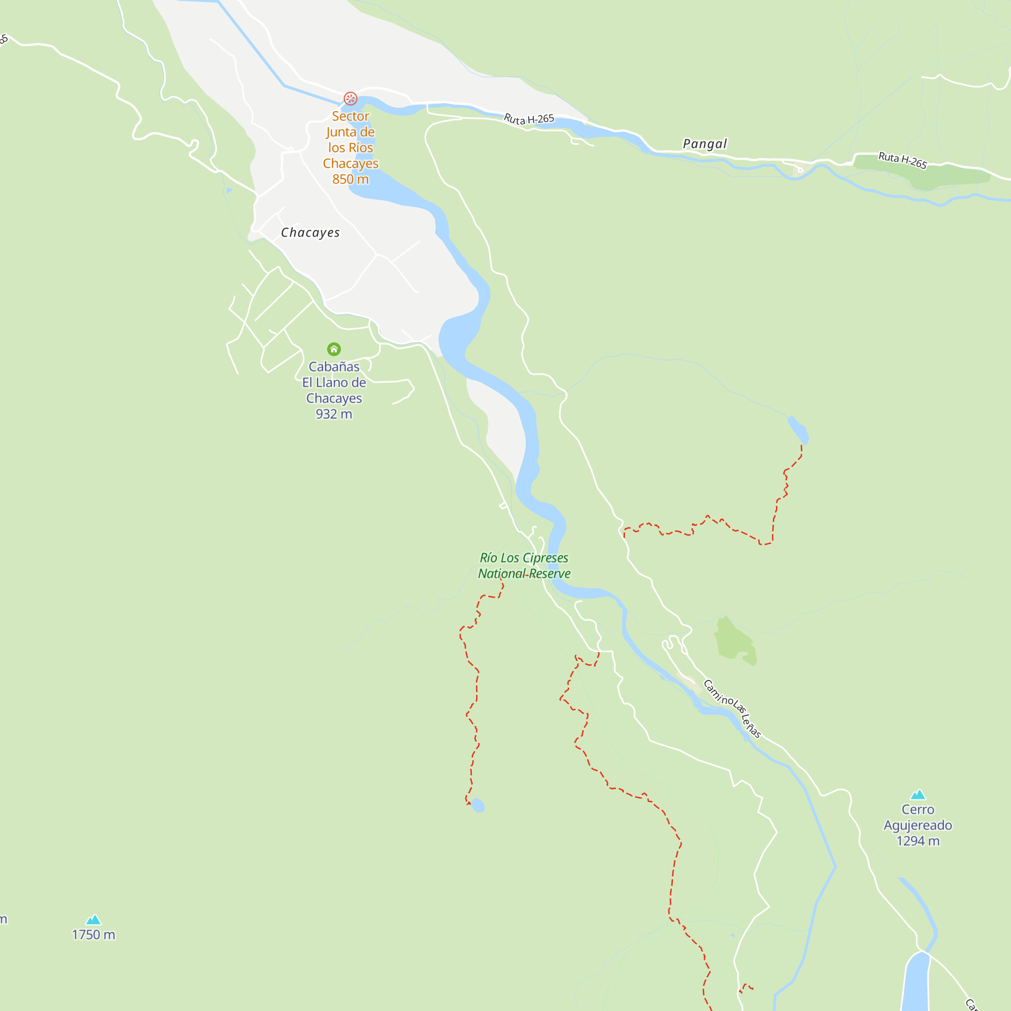 Refugio de Cordillera Río Cipreses map
