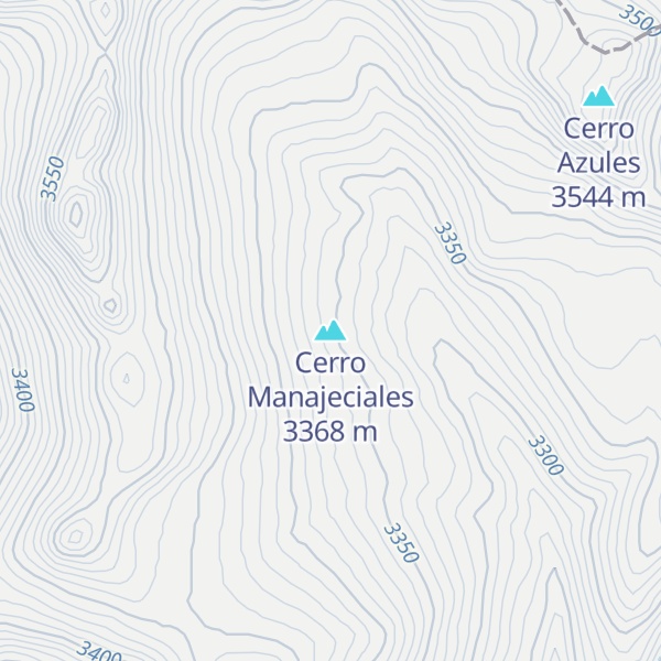 Map of Cerro Manajeciales